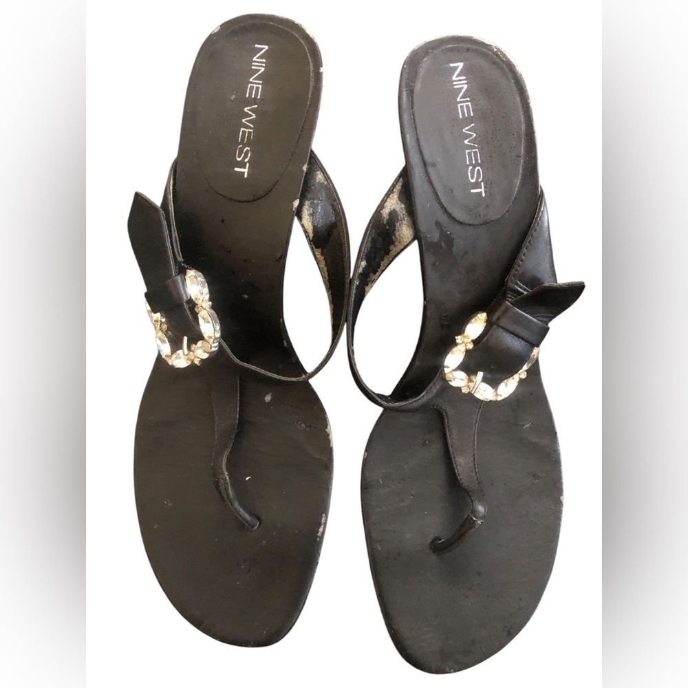 Nine West 3” Heels with Rinestone Buckle